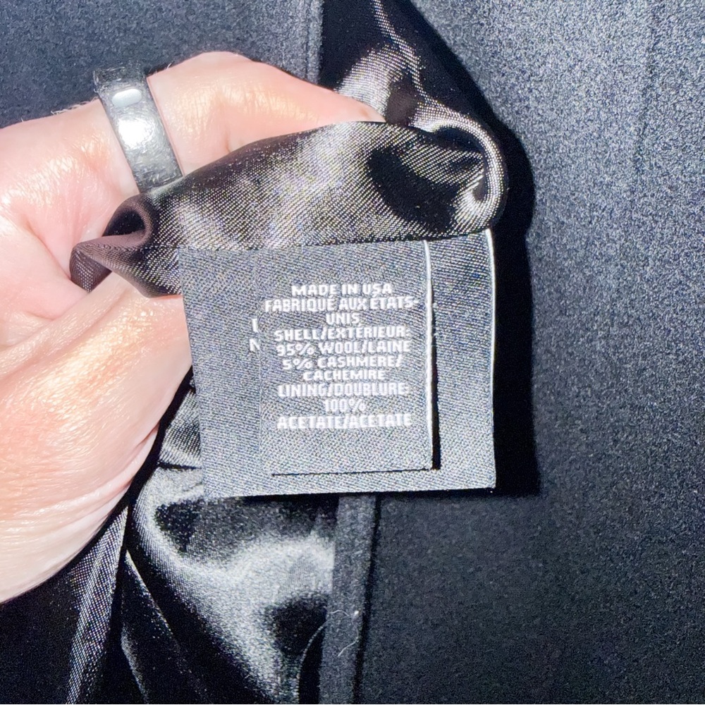 Sofia Cashmere Black Wool & Cashmere Blend Long Coat Size 10 Made in USA - Picture 6 of 9